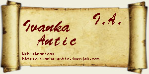 Ivanka Antić vizit kartica